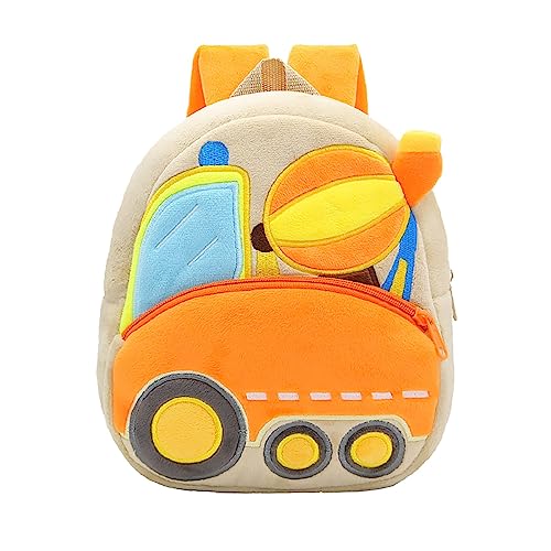 Generisch Mochila escolar, bonita mochila de excavadora, mochila de peluche para niños y niñas de 2 a 4 años, c, Einheitsgröße, Mochilas duffel