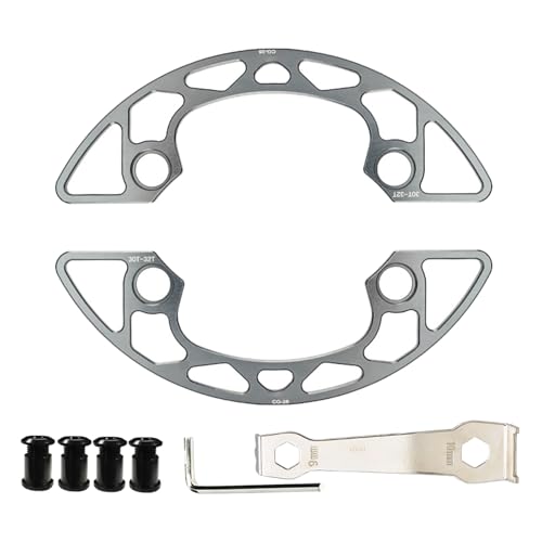 チェーンリングプロテクターカバーとボルトアルミ合金自転車チェーンリングガードマウンテンバイクチェーンリング耐久自転車チェーンホイールカバー