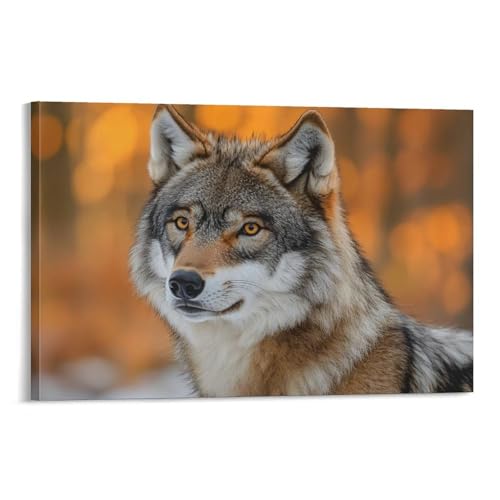 Portrait de loup tableau sur toile sinyumoney émotion nature