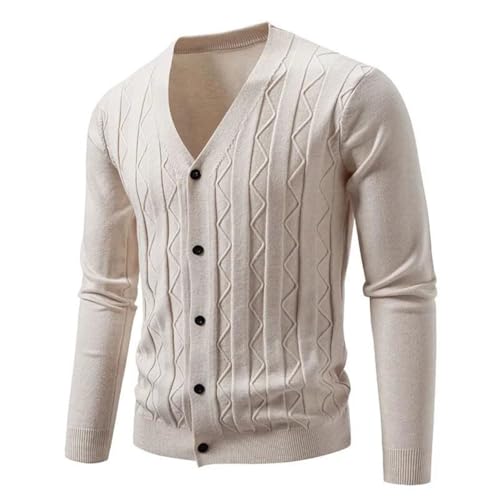 Men's Korean Style Knit Cardigan - Fashion Casual V-Neck Knitted Sweatercoat Solid Color Slim Outerwear2