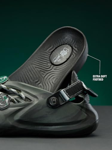 Image of The Souled Store Hydros: Men Clogs | Lightweight EVA Slip-on Sandals for Men with Adjustable Velcro Strap, Removable Laces & Detachable Naruto Silicone Charms