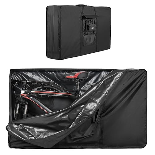 KEMIMOTO Fahrrad Transporttasche für 26-29 Zoll Faltrad Mountainbik, 900D Oxford wasserabweisend Fahrrad-Aufbewahrungstasche, Fahrradtasche Flugzeug, für Rennrad Klapprad
