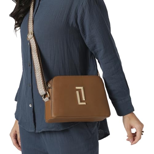 Image of Lavie Luxe Wayne 2 Comparment Medium Solid Cross Body Sling Bag | Ladies Purse Handbag | Ladies Gift