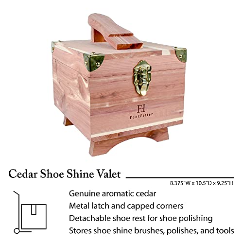 Footfitter Premium Professional Aromatic Grand Cedar Shoe Shine Valet Set - All In One Shoe Care Kit For Leather/Suede - Black, Brown, Neutral, White Cream #TOP1