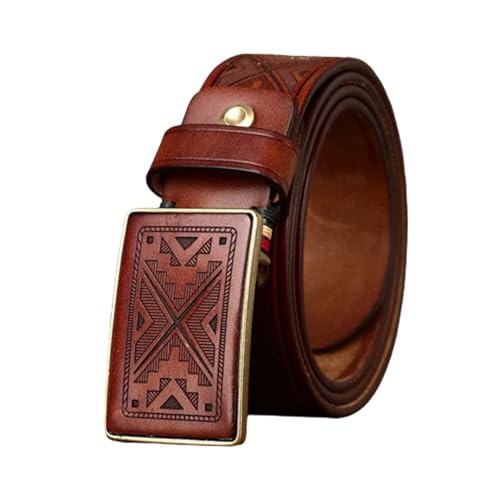 Ceinture western homme cuir véritable anti usure boucle gravée