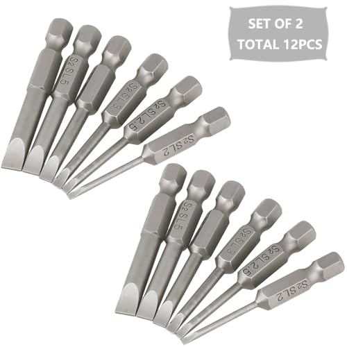 Saipe 12 Pieces Magnetic Slotted Screwdriver Bit Set thumb #5