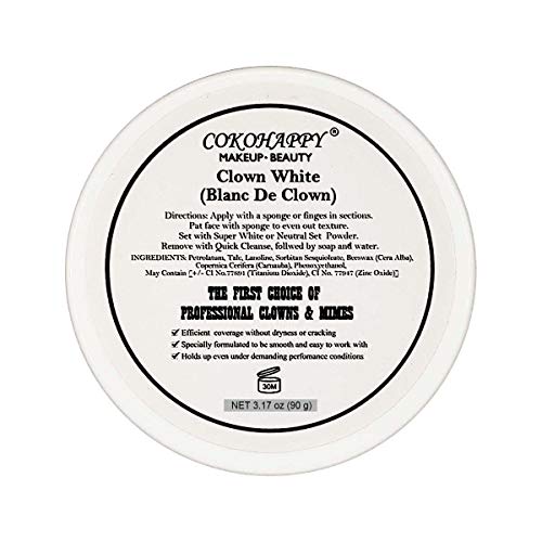 COKOHAPPY Clown White Makeup Professional Face Paint - Pretend Costume and Dress Up Makeup (3.17oz)