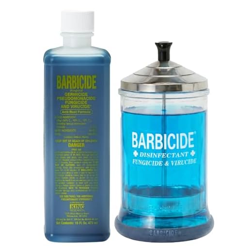 King Research Barbicide Disinfecting Jar Midsize 21oz + Disinfectant 16oz