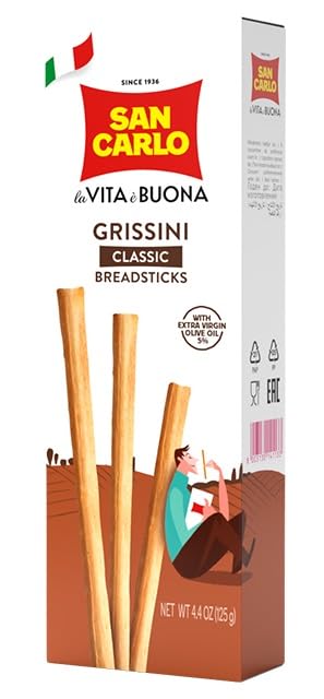 San Carlo - Grissini Classic, Palitos Finos, Aceite Oliva Virgen - 125 gr