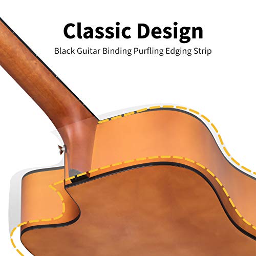 Donner Guitare Acoustique 4/4 Guitare Folk pour Adulte Débutant Guitare Kit 41 Pouces Avec Sac Corde Accordeur Capo(Naturel) - Les Beatles, Paul McCartney, John Lennon, RIngo Starr, George Harrison Donner Guitare Acoustique 4/4 Guitare Folk pour Adulte Débutant Guitare Kit 41 Pouces Avec Sac Corde Accordeur Capo(Naturel) – Image 7