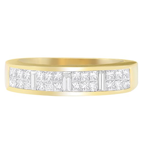 Original Classics 14K Yellow Gold Baguette and Princess-cut Diamond Ring Band (5/8 Cttw, I-J Color, SI2-I1 Clarity) - Size 7