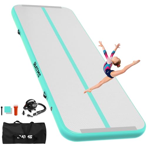 IBATMS Air Matte Track 3M 4M 5M 6M Aufblasbare Turnmatte & Gymnastikmatte für Kinder Tumbling Matte mit elektrischer Luftpumpe für Zuhause Outdoor Garten Gymnastik & Training