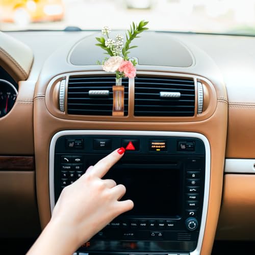 Image of Car Vent Clip,Wooden Car Flower Vase Vent Clip for Air Vent Charm Auto Interior Car Vent Accessories for Car Air Vent Decor Plant Holder Terrarium Auto Interior Dash Decorations