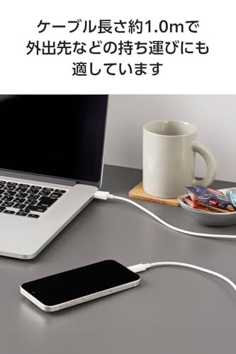 Image of Elecom MPA-ACECTW10WH USB Type C Cable, USB-C to USB-A, 3.3 ft (1 m), 15W, Compatible with MacBook /iPad /Galaxy /Android Smartphones, Tablets, Etc., White