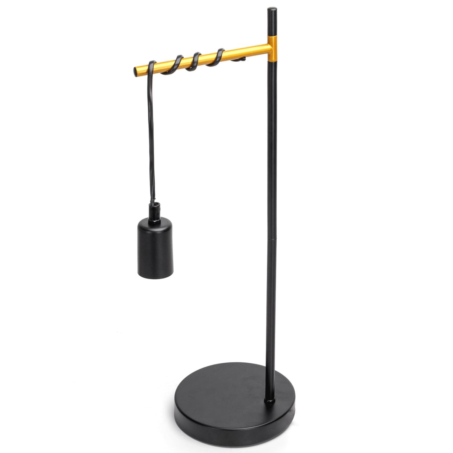 Aigostar lámpara de mesa retro E27, lámpara de escritorio industrial de metal con cable de 180cm con interruptor, lámpara de noche(sin bombilla), MAX.40w, negro/dorado