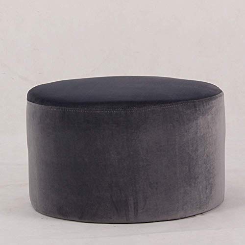 ZHANGXAO Puff otomano, reposapiés, puf, 40 cm x 28 cm, Redondo, para Sala de Estar, Dormitorio, puf, pequeño, Gris