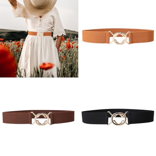 Women Elastic Belt, Invisible Stretch Ladies Belts With Gold Flat Buckle Skinny Waist Belt For Jeans Pants Dresses2