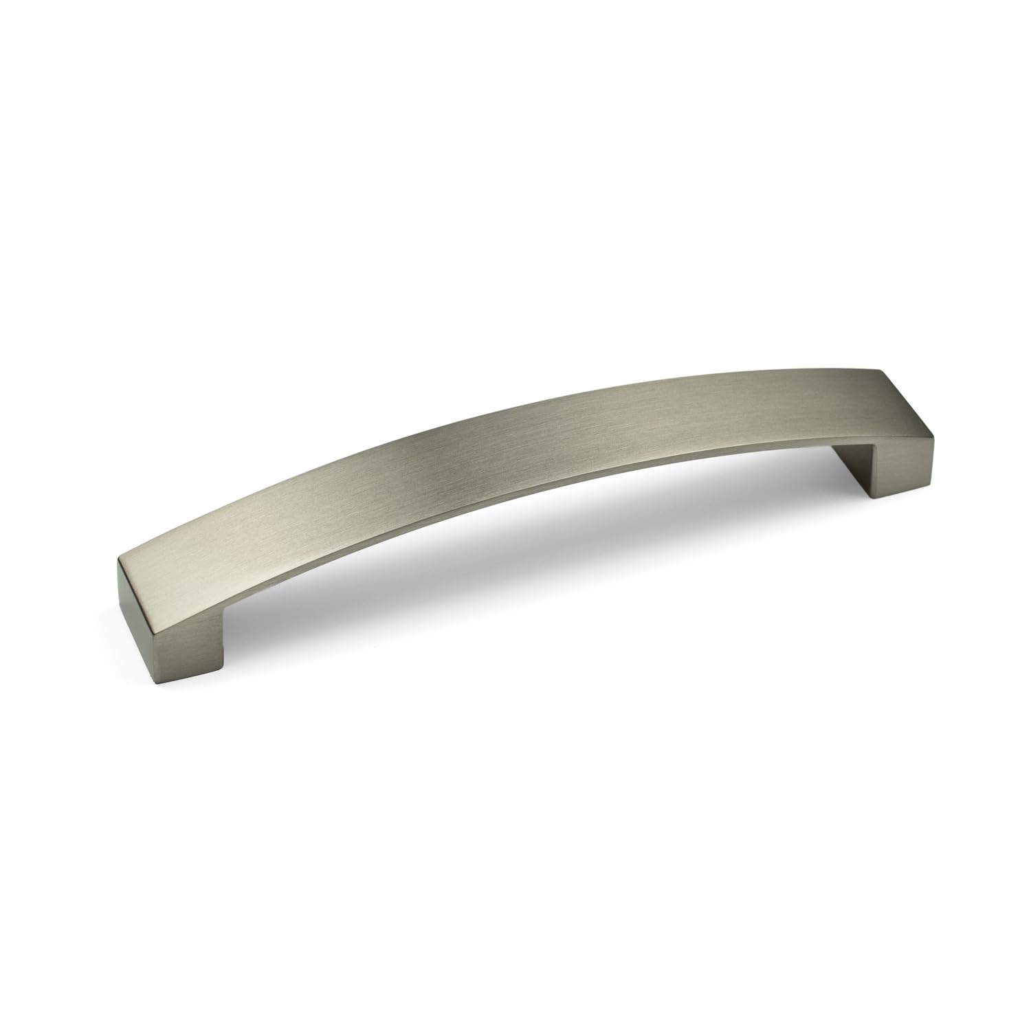 128mm Brushed Nickel Curved Flat Bar Handle for Kitchen Cabinets | Brushed Nickel Curved Flat Bar Handles for Kitchen Cabinets & Drawers