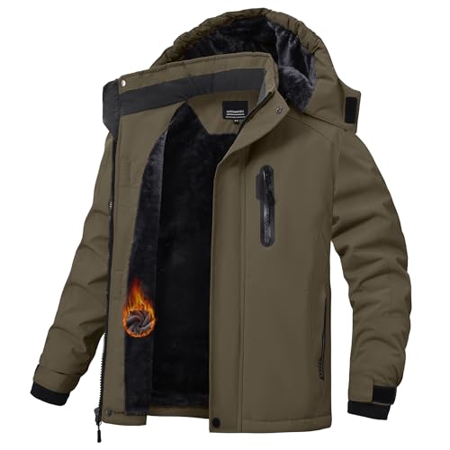 Image of Winter Jacket for Boys and Girls Waterproof Ski Jacket Winter Snow Coat Hooded Fleece Windproof with Zip Pockets