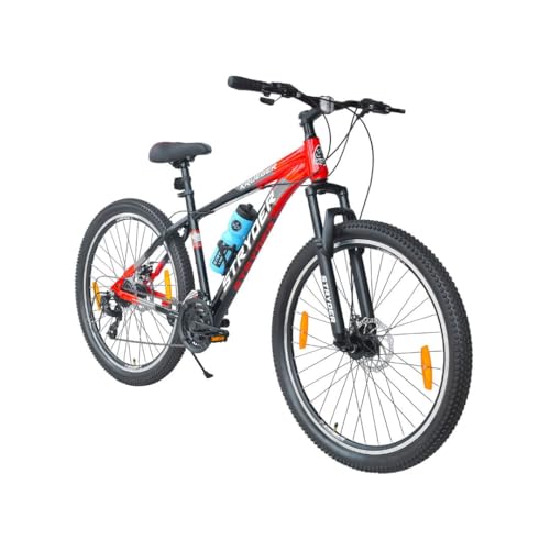 Image of Stryder 27.5T Krueger Mountain Cycle for Men & Women with Front Suspension and Dual Disc Brake | Multi- Speed Cycle - Ideal for 12+ Years (Frame: 18 Inches) (Black::Red)