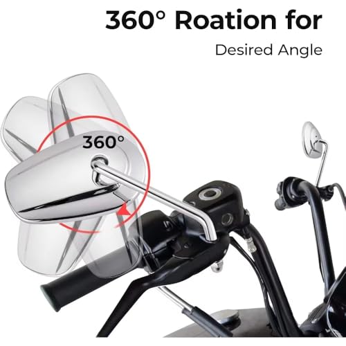 Espejos retrovisores ajustables 360 grados para manillar de moto custom 5