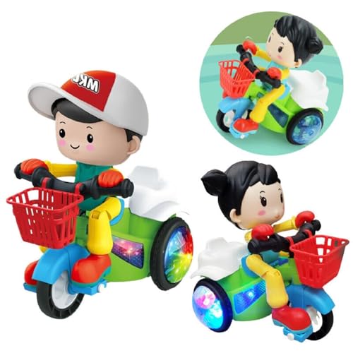 Image of Stunt Tricycle Bump and Go Toy with 4D Lights, Dancing Toy, Battery Operated Toy Plastic for Boys Girls - Multi Color
