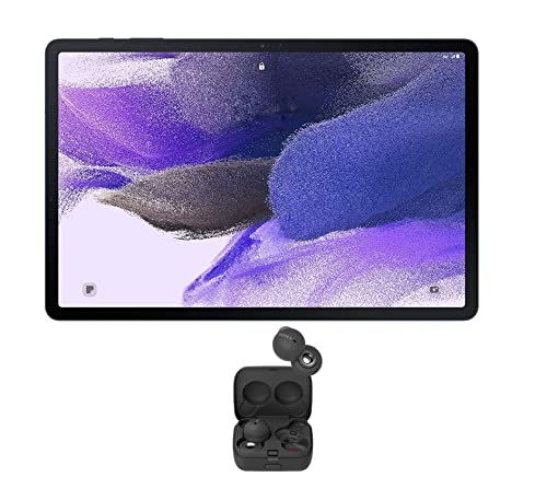 Samsung SM-T733NZKFXAR 12.4' 256GB WiFi Galaxy Tab S7 FE - Mystic Black with Sony WFL900-GRAY LinkBuds True-Wireless Open-Ear Earbuds - Gray (2021)