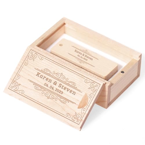 Clé USB 3.0 256 Go en bois massif avec son coffret cadeau élégant