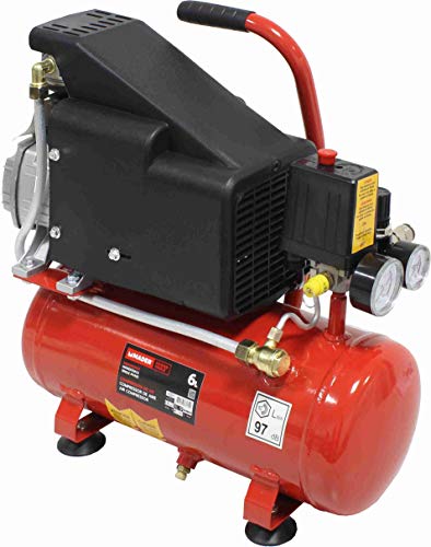 Mader Power Tools 37134 Compresor de Aire Monobloco Monofásico, 6L, Portable, con Aceite