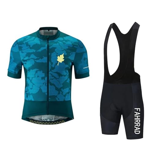 CGJSY Men's Cycling Jersey Suits Short Sleeve Full Zipper Cycle Riding Jerseys Set Riding Shorts Quick Dry All Day Bicycle Clothing (Color : TYP-7, Size : 4XL), 789856413