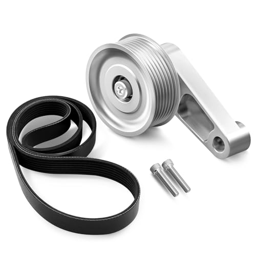 Bevinsee K24 Swap EP3 Idler Pulley Kit Adjustable Compatible with Honda Integra Acura Civic Compatible with K Series K24 Engines Silver