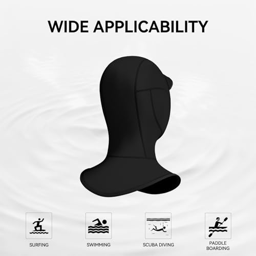 XUKER Neoprene Wetsuit Surf Hood for Men Women 5mm 3mm Wet Suit Hood with Fleece Lining for Ears Part Keep Warm in Cold Water