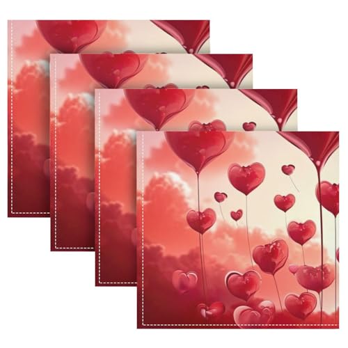 Servilletas de Tela YETTASBIN Corazón Día de San Valentín 6 Unidades miniatura 5