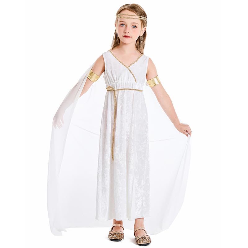 Hollewa Greek Costume Kids Greek Goddess Dress Girls Toga Costume