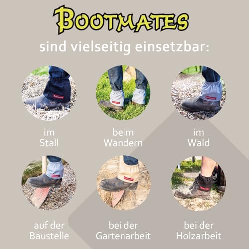 Bootmates Schuh-Überzieher | Gamaschen zum Wandern, Wanderzubehör | Schuh-Stulpen für Garten und Reiten | Arbeitskleidung für Wald, Straßenbau & Handwerk | Galosche kurz | (schwarz)