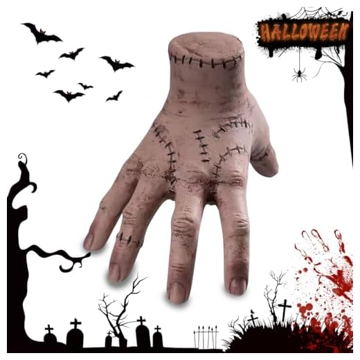 XLZJYIJ Mano Miercoles Adams, Mano de la Familia Adams, Accesorios de Mano de Miércoles, Accesorios de Mano de Látex Realistas para Halloween, Carnaval, Decoración de Accesorios de Cosplay