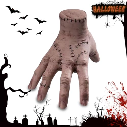 XLZJYIJ Mão quarta-feira Adams, mão da família Adams, acessórios de mão de quarta-feira, acessórios de mão de látex realistas para Halloween, carnaval, decoração de acessórios de cosplay