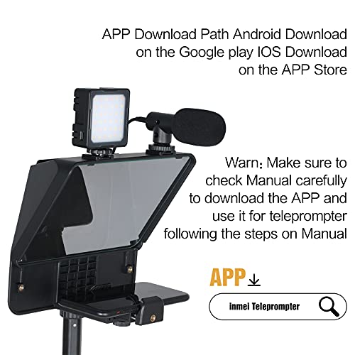Image of Andoer A10 Portable Smartphone DSLR Camera Teleprompter Prompter with Phone Holder Remote Control for Video Recording Live Streaming Interview Stage Presentation Speech