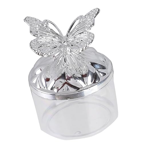 Porte-bonbons empilable avec motifs papillons givrés pour décorations de fête prénuptiale et stockage de collations, bol à bonbons en cristal fait à la main, ambre