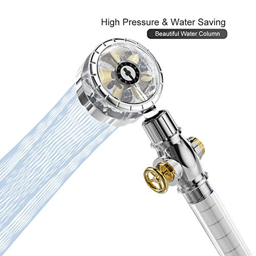 Pommeau de douche haute pression chromé avec kit hydrojet à hélice - 3
