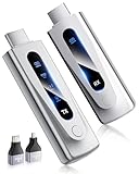 2025 Latest Generation Wireless HDMI Transmitter and Receiver 4K - Upgraded Chipset & Extended Range 394FT/120M, Plug&Play 2.4G/5.8G Dual Band, 4K Decode 1080P@60Hz, Video/Audio to Monitor from PC