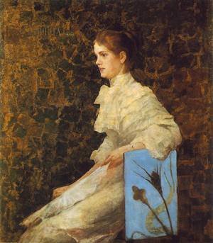 Peinture à l'huile Portrait Iren Bilcz 1892 Janos Thorma, l'élégance d'une œuvre d'art d'époque