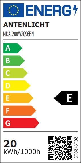Energy efficiency label for ANTENLICHT LED Ceiling Lamp MDA-200W2096BN