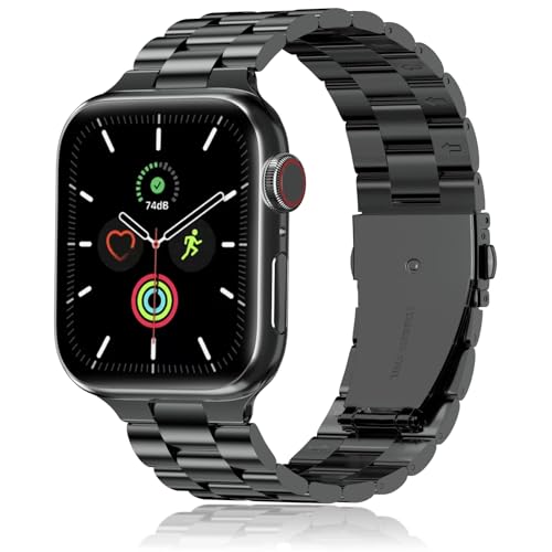 Bracelet Apple Watch acier de haute précision finition maillons noirs