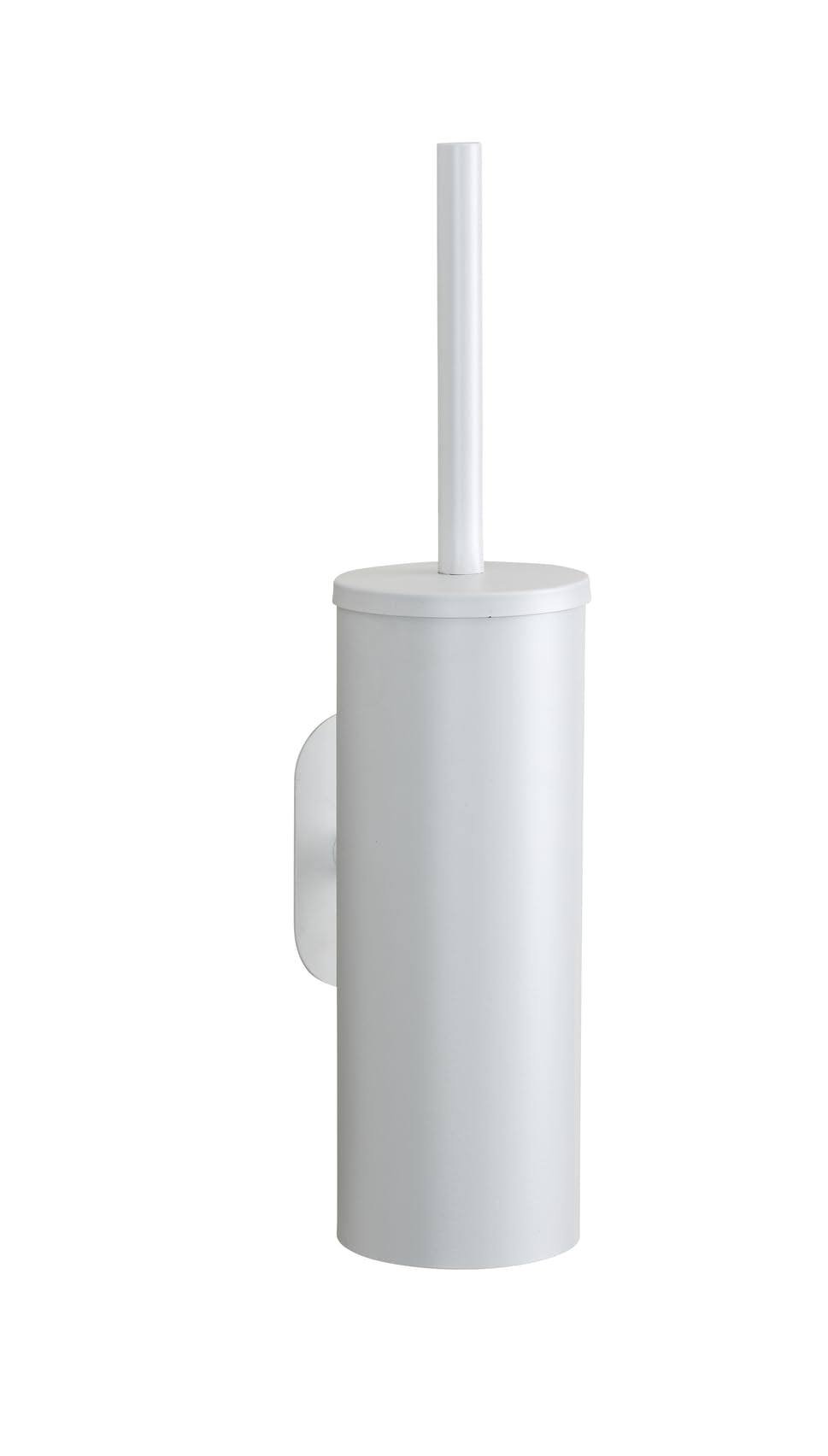 WENKO Turbo-Loc WC-Garnitur Mod. Orea eleganter Toilettenbürstenhalter aus rostfreiem Edelstahl geschlossen 9 x 39,5 x 12,5 cm Weiß matt