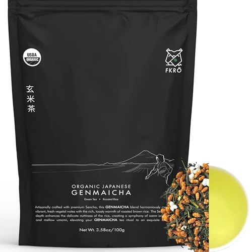 FKRO Organic Genmaicha Japanese Roasted Rice Green Tea