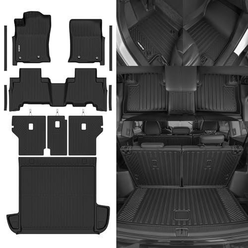 Naibeve Floor Mats for 2013-2024 Toyota 4Runner 5 Seats - All Weather for Toyota 4Runner Floor Mats & Cargo Mats & Backrest Mats & Door Sill Guards Waterproof Interior Accessories