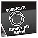 Vorsicht! Kinder an Board 13 x 10 cm In 15 Farben - Neon + Chrom!JDM Sticker Aufkleber