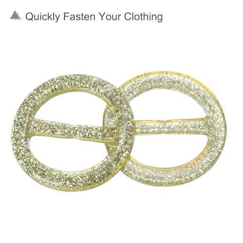 Image of uxcell Plastic Tee Shirt Clips, Round Bling Resin Scarf Ring Buckle, Fashion Tie Circle Clip