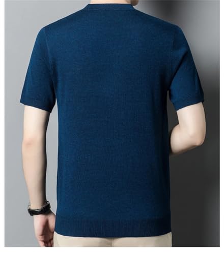Bollrllr 2024 Winter Men's Knitted Warm Pullover Sweater Fashion Slim Short Sleeve Sweater3